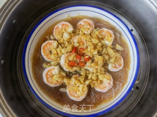 蒜蓉粉丝蒸虾仁的做法步骤：17