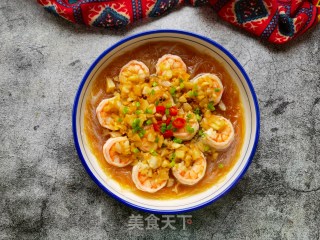 蒜蓉粉丝蒸虾仁的做法步骤：19
