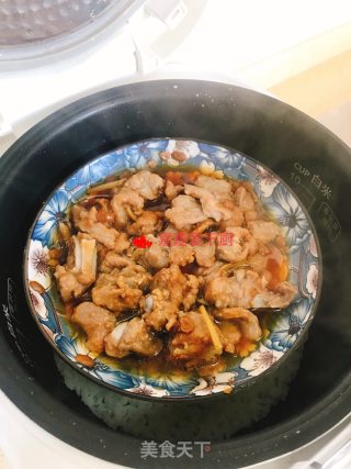 黄豆酱蒸猪肉排骨的做法步骤：7
