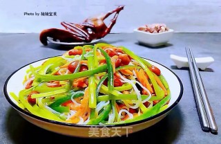 #凉拌菜#粉丝花生米拌蒜苗的做法步骤：11