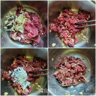 白灼牛肉拼芦笋的做法步骤：2