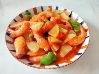番茄土豆虾的做法步骤：16