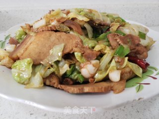 包菜炒回锅肉的做法步骤：7