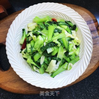 茶油炒青菜的做法步骤：9