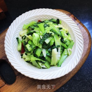 茶油炒青菜的做法步骤：10