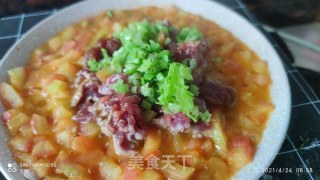 番茄瘦肉盖浇面的做法步骤：3