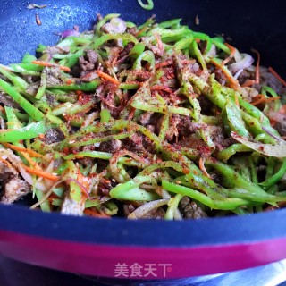黄皮椒炒羊肉的做法步骤：8