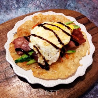 培根鸡蛋手抓饼的做法步骤：9