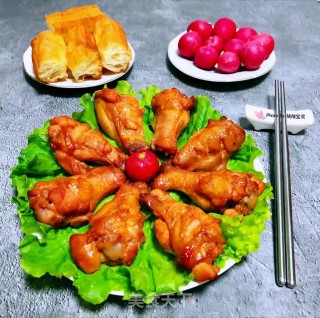 奥尔良烤鸡腿根#萌系美食#的做法步骤：11