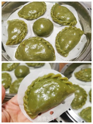 香菇马蹄腊肠馅艾角的做法步骤：10