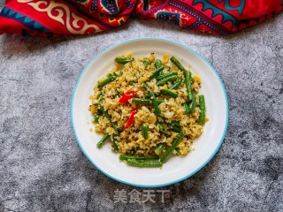 豇豆藜麦炒饭的做法步骤：10