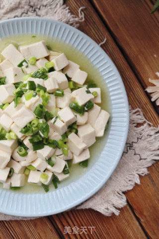 凉拌鸡汁小葱豆腐❗️鲜嫩爽口，下酒菜凉拌小菜的做法步骤：7