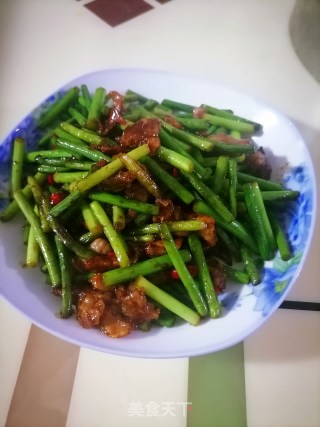 蒜苔炒肉的做法步骤：7