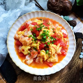 番茄炒虾仁滑蛋的做法步骤：9