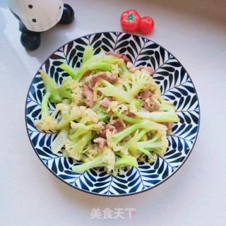 菜花炒肉的做法步骤：13