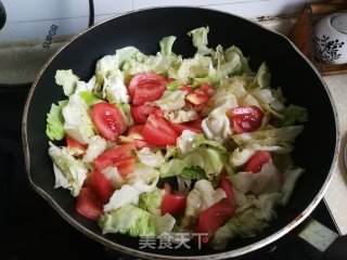 番茄炒包心菜的做法步骤：6