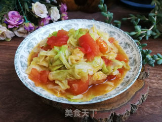 番茄炒包心菜的做法步骤：7