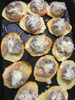 土豆芝士焗虾的做法步骤：4