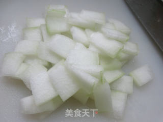 虾味球煮冬瓜的做法步骤：3