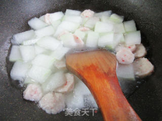 虾味球煮冬瓜的做法步骤：7
