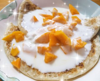 芒果酸奶芝士手抓饼的做法步骤：6