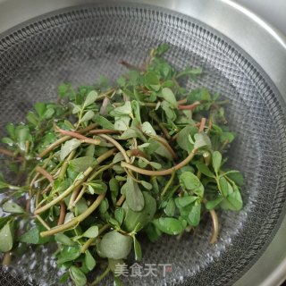 精肉拌马齿苋的做法步骤：3