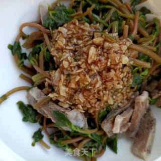 精肉拌马齿苋的做法步骤：14