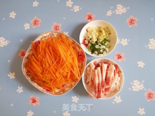 胡萝卜炒肉的做法步骤：2