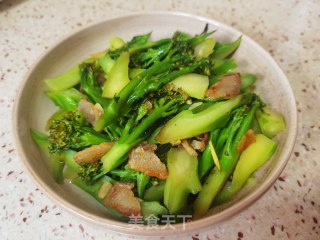 猪油渣炒芥兰花的做法步骤：12