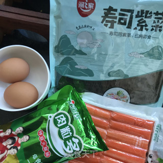 蟹肉棒紫菜包饭的做法步骤：1