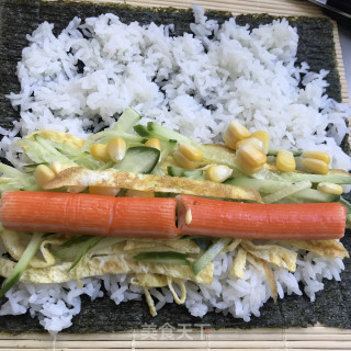 蟹肉棒紫菜包饭的做法步骤：9