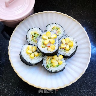 蟹肉棒紫菜包饭的做法步骤：12