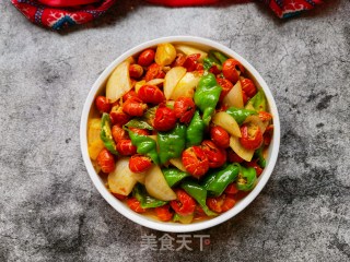螺丝椒洋葱炒虾尾的做法步骤：15
