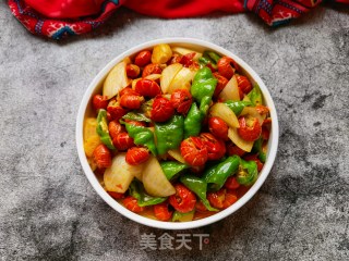 螺丝椒洋葱炒虾尾的做法步骤：16