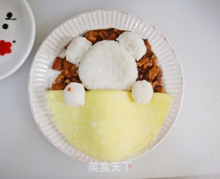 儿童版小熊萌宠香菇鸡丁盖饭的做法步骤：14