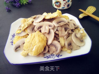 鸡蛋炒口蘑的做法步骤：7