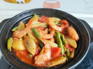 砂锅番茄土豆虾的做法步骤：16