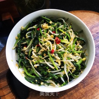 菠菜拌小豆芽的做法步骤：8