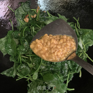 黄豆酱炒番薯叶的做法步骤：6