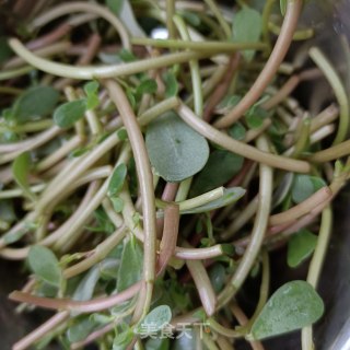 腊猪舌炒马齿苋梗的做法步骤：1