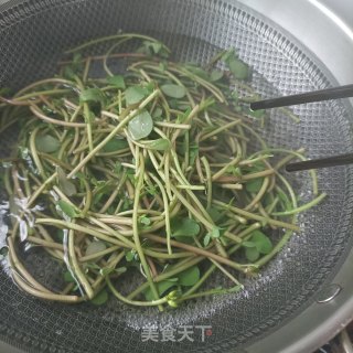 腊猪舌炒马齿苋梗的做法步骤：3