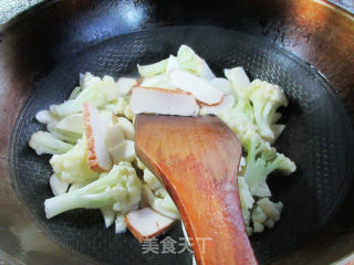 香干茭白炒花菜的做法步骤：6