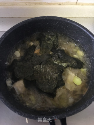 海苔榨菜腐皮汤的做法步骤：3