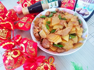 土豆片炒肉的做法步骤：16