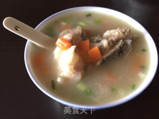 胡萝卜瑶柱扇骨粥的做法步骤：13