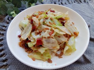 肉末炒包菜的做法步骤：8