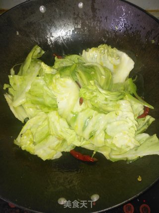 香煎豆腐烧手撒包菜的做法步骤：6