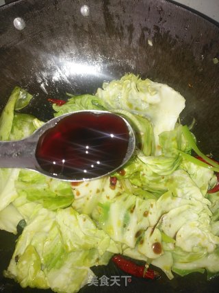 香煎豆腐烧手撒包菜的做法步骤：8