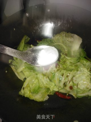 香煎豆腐烧手撒包菜的做法步骤：9