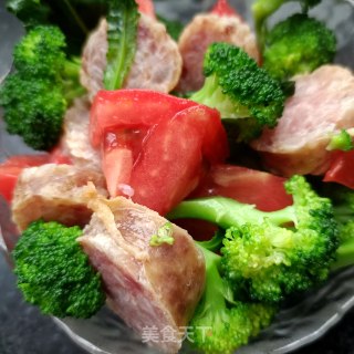 西兰花糯米肠沙拉的做法步骤：10